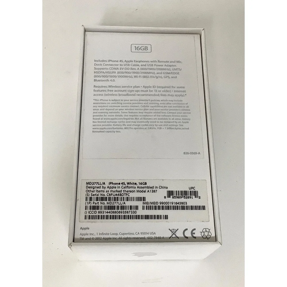 Apple iPhone‎ 4S 16GB Retail Box Only No Phone